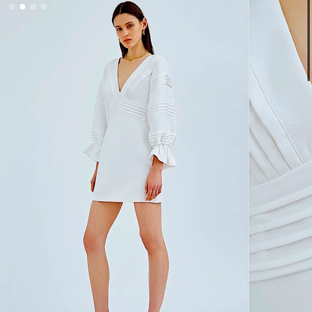 C/MEO white linen dress (very chic and trendy)